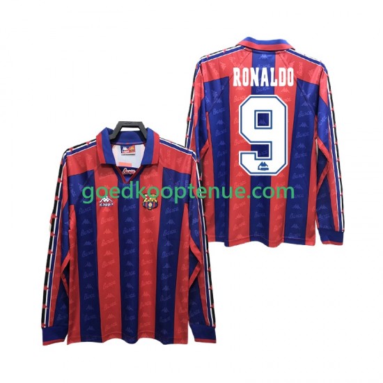 Thuis Retro Tenue van FC Barcelona RONALDO 9 1996 1997 Heren Lange Mouw