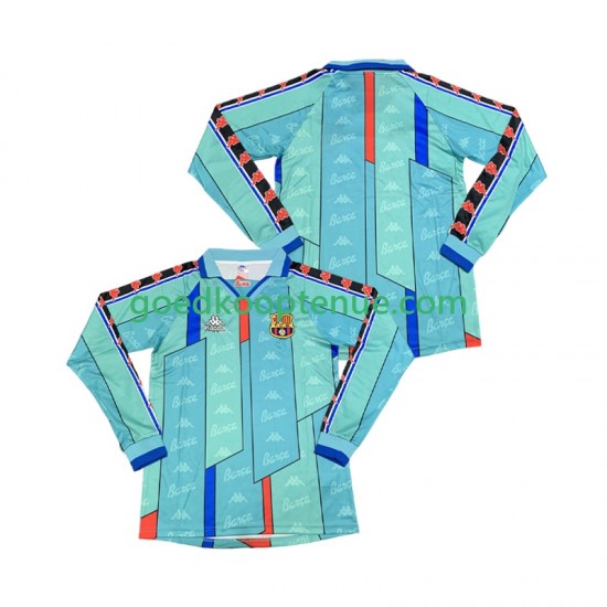 Uit Retro Tenue van FC Barcelona 1996 1997 Heren Lange Mouw