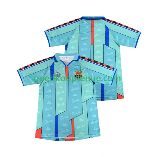 Uit Retro Tenue van FC Barcelona 1996 1997 Heren Korte Mouw