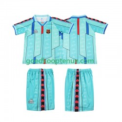 Uit Retro Tenue van FC Barcelona 1996 1997 Kind 2-13 jaar Korte Mouw