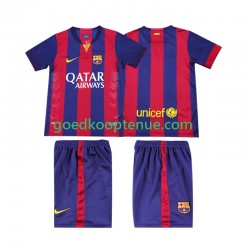Thuis Retro Tenue van FC Barcelona 2014 2015 Kind 2-13 jaar Korte Mouw