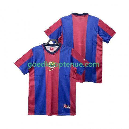 Thuis Retro Tenue van FC Barcelona Heren 1998 1999 Korte Mouw