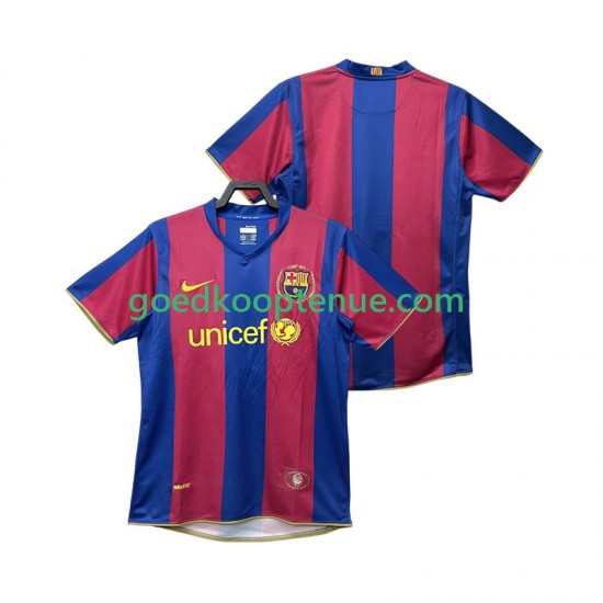 Thuis Retro Tenue van FC Barcelona 2007 Heren 2008 Korte Mouw