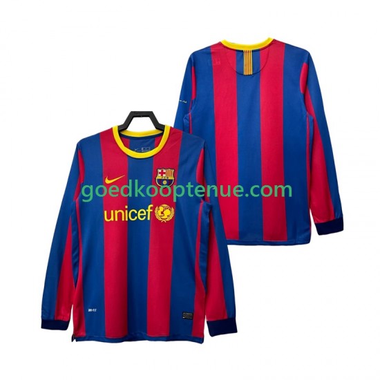 Thuis Retro Tenue van FC Barcelona Heren 2011 2010 Lange Mouw