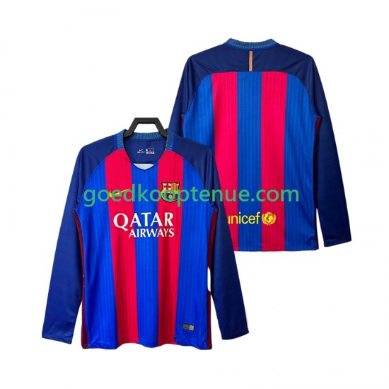 Thuis Retro Tenue van FC Barcelona 2016 2017 Heren Lange Mouw
