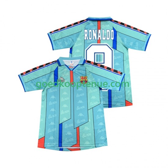 Uit Retro Tenue van FC Barcelona Ronaldo 9 1996 1997 Heren Korte Mouw