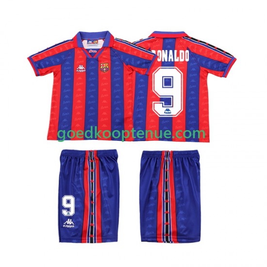 Thuis Retro Tenue van FC Barcelona Ronaldo 1996 1997 Kind 2-13 jaar Korte Mouw
