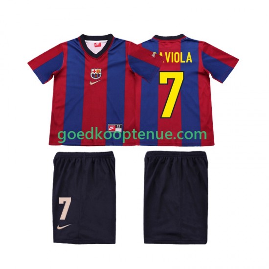 Thuis Retro Tenue van FC Barcelona SAVIOLA 7 Kind 2-13 jaar 1998 1999 Korte Mouw Thuis Retro Tenue van FC Barcelona SAVIOLA 7 Kind 2-13 jaar 1998 1999 Korte Mouw