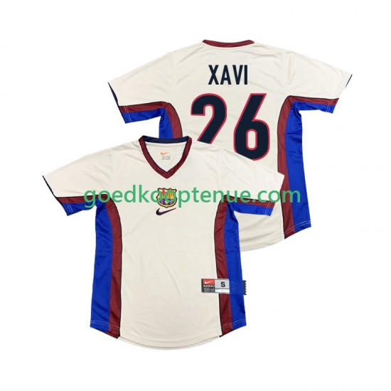 Uit Retro Tenue van FC Barcelona XAVI 26 Heren 1998 1999 Korte Mouw