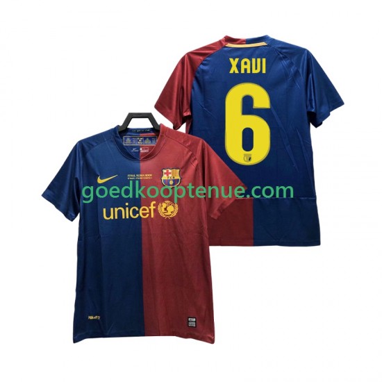 Thuis Retro Tenue van FC Barcelona XAVI 6 Champions League 2009 Heren 2008 Korte Mouw