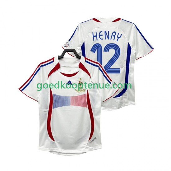 Uit Retro Tenue van Frankrijk Henry 12 Heren 2006 Korte Mouw