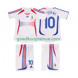 Uit Retro Tenue van Frankrijk ZIDANE 10 Kind 2-13 jaar 2006 Korte Mouw