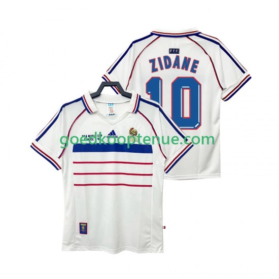 Uit Retro Tenue van Frankrijk ZIDANE 10 Heren 1998 Korte Mouw