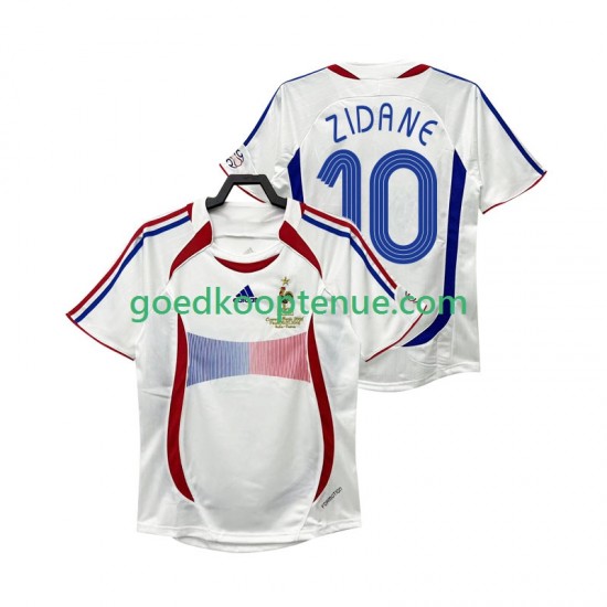 Uit Retro Tenue van Frankrijk ZIDANE 10 Heren 2006 Korte Mouw