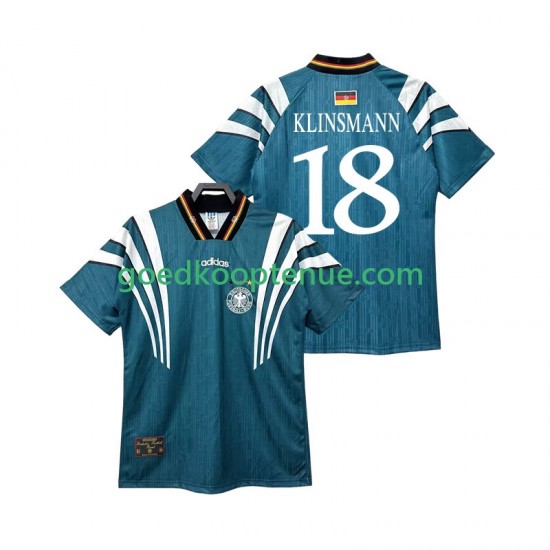 Uit Retro Tenue van Duitsland KLINSMANN 18 1996 Heren Korte Mouw