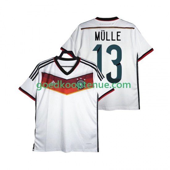 Thuis Retro Tenue van Duitsland MULLER 13 2014 Heren Korte Mouw