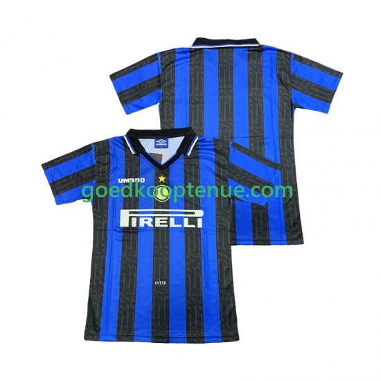 Thuis Retro Tenue van Inter Milan 1997 Heren 1998 Korte Mouw