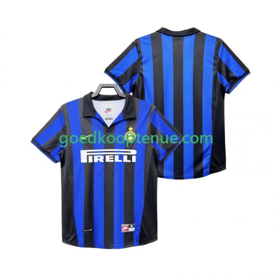 Thuis Retro Tenue van Inter Milan Heren 1998 1999 Korte Mouw Thuis Retro Tenue van Inter Milan Heren 1998 1999 Korte Mouw