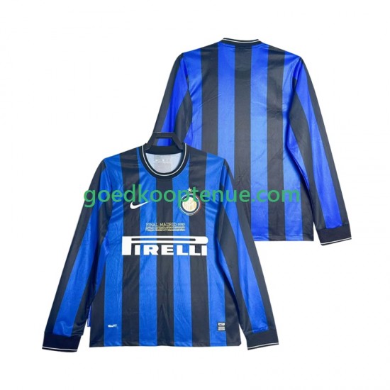 Thuis Retro Tenue van Inter Milan 2009 Heren 2010 Lange Mouw