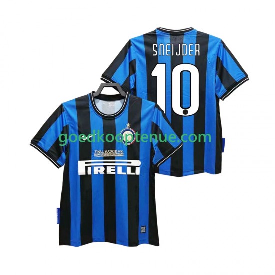 Thuis Retro Tenue van Inter Milan SNEIJDER 10 2009 Heren 2010 Korte Mouw