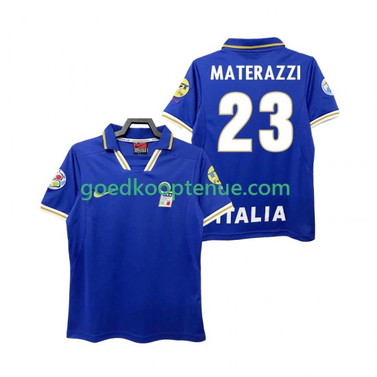 Thuis Retro Tenue van Italië MATERAZZI 23 1996 Heren Korte Mouw