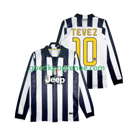 Thuis Retro Tenue van Juventus TEVEZ 10 2014 2015 Heren Lange Mouw
