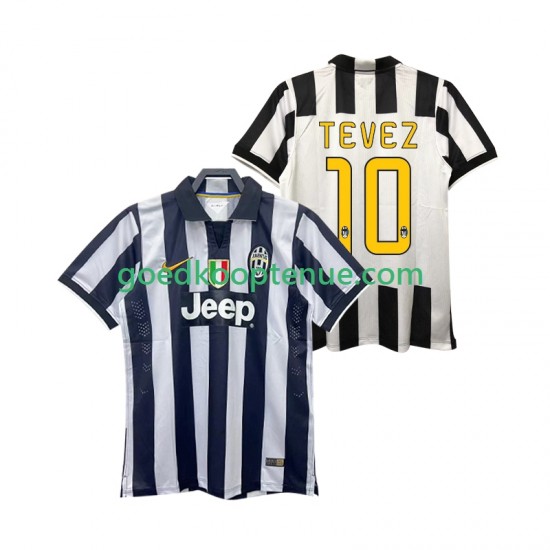 Thuis Retro Tenue van Juventus TEVEZ 10 2014 2015 Heren Korte Mouw