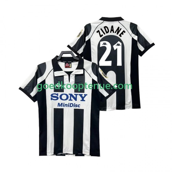 Thuis Retro Tenue van Juventus ZIDANE 21 1997 Heren 1998 Korte Mouw