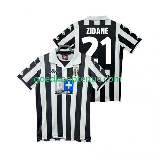 Thuis Retro Tenue van Juventus ZIDANE 21 2000 Heren 1999 Korte Mouw