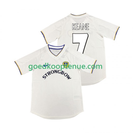 Thuis Retro Tenue van Leeds United KEANE 7 2000 2001 Heren Korte Mouw
