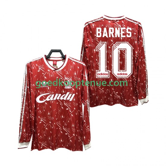 Thuis Retro Tenue van Liverpool BARNES 10 1989 1991 Heren Lange Mouw