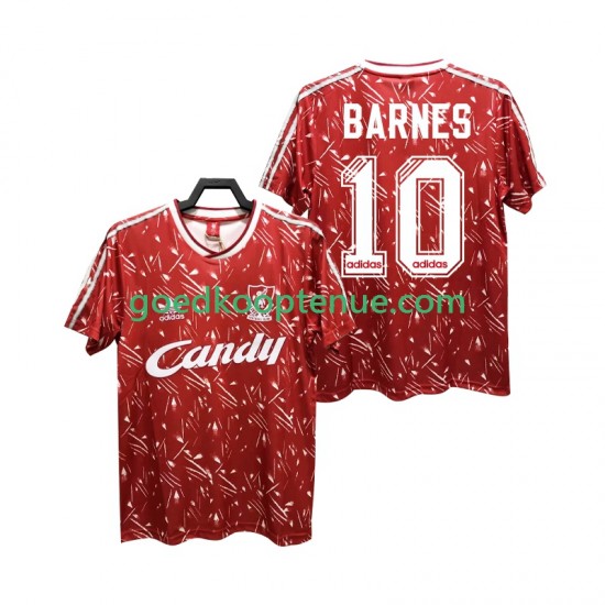 Thuis Retro Tenue van Liverpool BARNES 10 1989 1991 Heren Korte Mouw