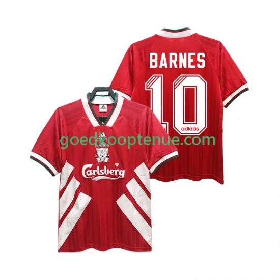 Thuis Retro Tenue van Liverpool BARNES 10 1993 1995 Heren Korte Mouw
