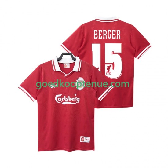 Thuis Retro Tenue van Liverpool BERGER 15 1996 Heren 1998 Korte Mouw