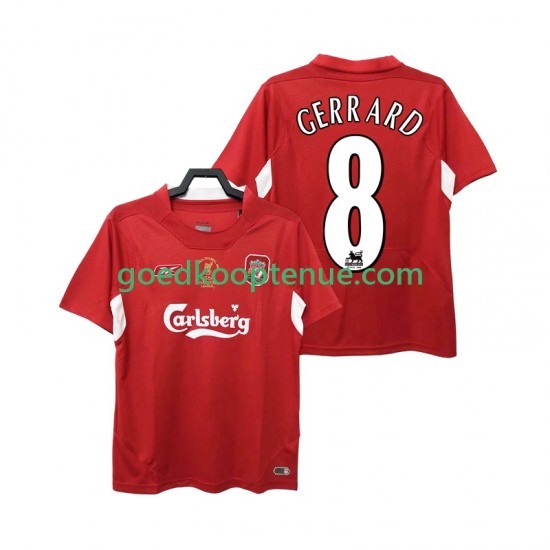 Thuis Retro Tenue van Liverpool GERRARD 8 2005 Heren 2004 Korte Mouw