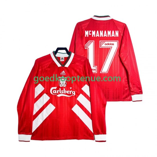 Thuis Retro Tenue van Liverpool MCMANAMAN 17 1993 1995 Heren Lange Mouw