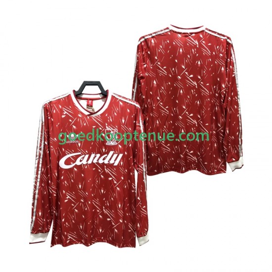 Thuis Retro Tenue van Liverpool 1989 1991 Heren Lange Mouw