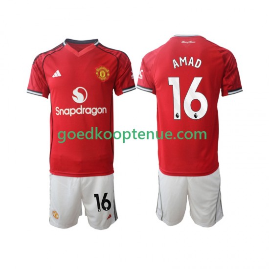 Thuis Tenue van Manchester United Amad Diallo 16 Kind 2-13 jaar 2025-26 Korte Mouw
