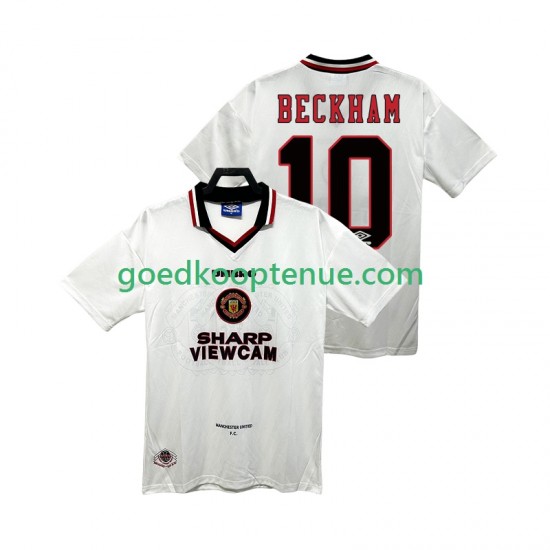 Uit Retro Tenue van Manchester United BECKEHAM 10 1996 1997 Heren Korte Mouw