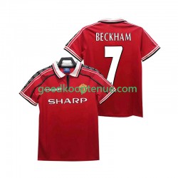 Thuis Retro Tenue van Manchester United BECKHAM 7 Heren 1998 1999 Korte Mouw