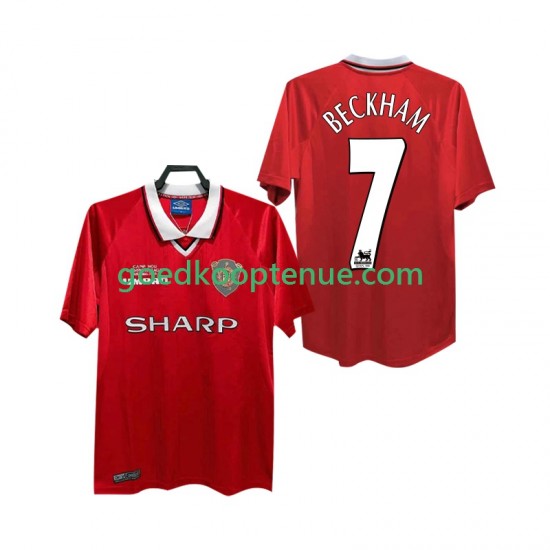Thuis Retro Tenue van Manchester United BECKHAM 7 2000 Heren 1999 Korte Mouw