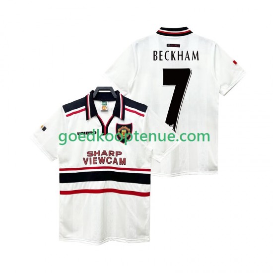 Uit Retro Tenue van Manchester United Beckham 7 Heren 1998 1999 Korte Mouw