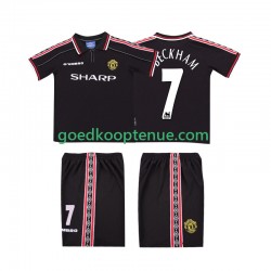 Uit Retro Tenue van Manchester United Beckham 7 Kind 2-13 jaar 1998 1999 Korte Mouw