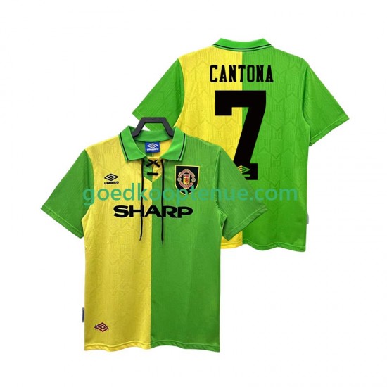 Uit Retro Tenue van Manchester United CANTONA 7 1992 Heren 1994 Korte Mouw