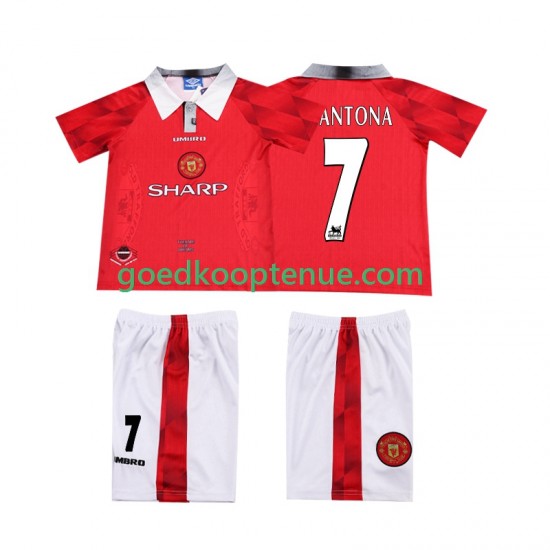 Thuis Retro Tenue van Manchester United CANTONA 7 1996 1997 Kind 2-13 jaar Korte Mouw