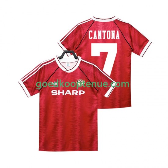 Thuis Retro Tenue van Manchester United CANTONA 7 1990 1992 Heren Korte Mouw