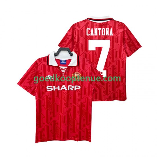 Thuis Retro Tenue van Manchester United CANTONA 7 1992 Heren 1994 Korte Mouw