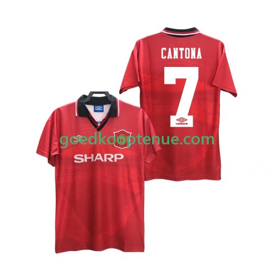 Thuis Retro Tenue van Manchester United CANTONA 7 1996 Heren 1994 Korte Mouw