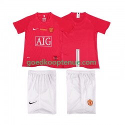 Thuis Retro Tenue van Manchester United Champions League 2007 Kind 2-13 jaar 2008 Korte Mouw