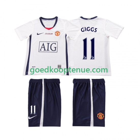 Uit Retro Tenue van Manchester United GIGGS 11 Champions League 2009 Kind 2-13 jaar 2008 Korte Mouw